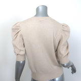 FRAME Frankie Cashmere Puff Sleeve Crew Sweater Vanilla Size Medium