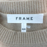 FRAME Frankie Cashmere Puff Sleeve Crew Sweater Vanilla Size Medium