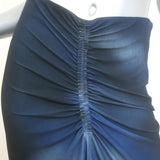 Maria Cher Varela Anna Midi Skirt Navy Ruched Jersey Size Small NEW