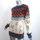 Alanui Greenland Cashmere Sweater Floral Fair Isle Jacquard Knit Size Small