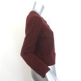 Doen Danae Cable Knit Cashmere Cardigan Dark Garnet Size Medium