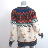 Alanui Greenland Cashmere Sweater Floral Fair Isle Jacquard Knit Size Small