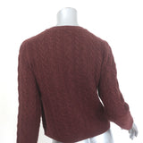 Doen Danae Cable Knit Cashmere Cardigan Dark Garnet Size Medium