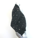 Sandro Silencio Studded Satin Bomber Jacket Black Size 1