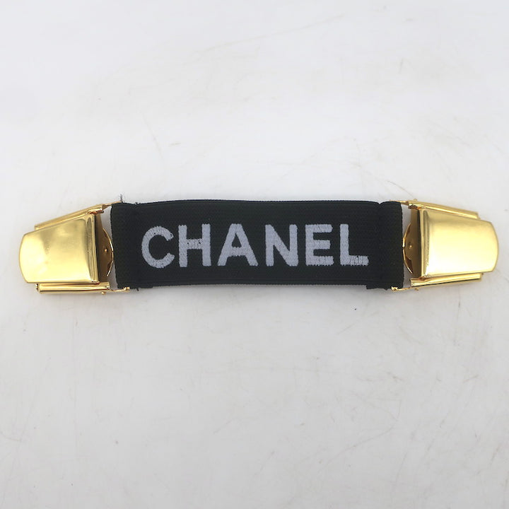 Vintage Chanel 94P Logo Armband Sleeve Garter Black Nylon