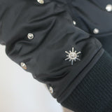 Sandro Silencio Studded Satin Bomber Jacket Black Size 1