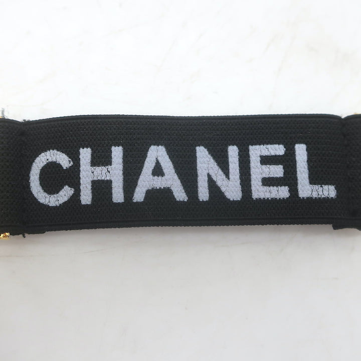 Vintage Chanel 94P Logo Armband Sleeve Garter Black Nylon