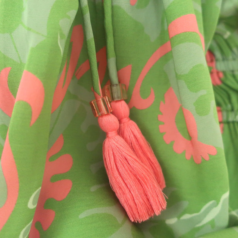 Cleobella Daniella Off the Shoulder Midi Dress Tropical Print Satin Size Small