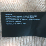 Theory Blanket Stitch Cashmere Cardigan Beige Size Medium V-Neck Sweater