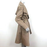 A.F. Vandevorst Draped Coat Brown Cotton-Blend Size Medium Belted Jacket