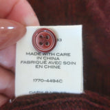 Doen Danae Cable Knit Cashmere Cardigan Dark Garnet Size Medium