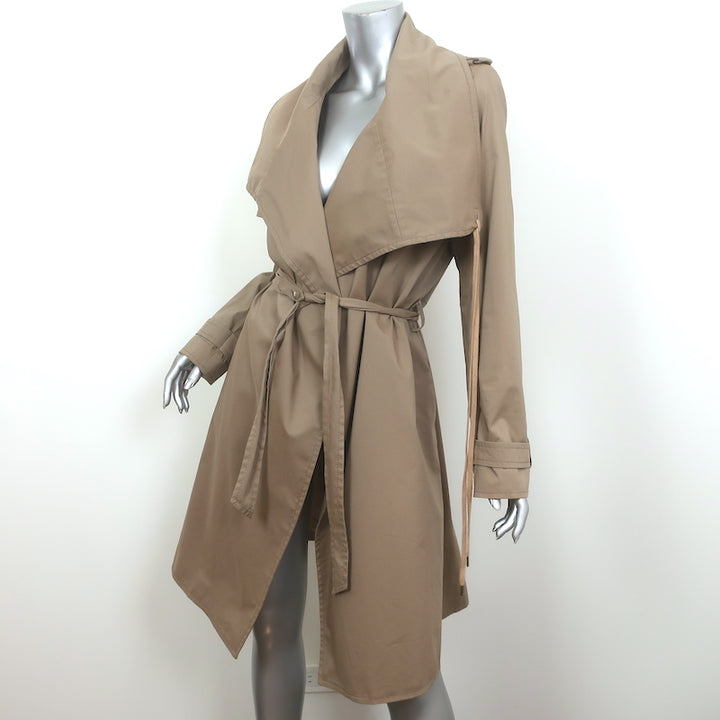 A.F. Vandevorst Draped Coat Brown Cotton-Blend Size Medium Belted Jacket