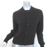 AMI Paris Ami de Coeur Embroidered Cardigan Dark Brown Cashmere-Wool Size Medium