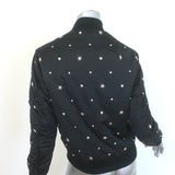 Sandro Silencio Studded Satin Bomber Jacket Black Size 1