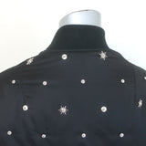 Sandro Silencio Studded Satin Bomber Jacket Black Size 1