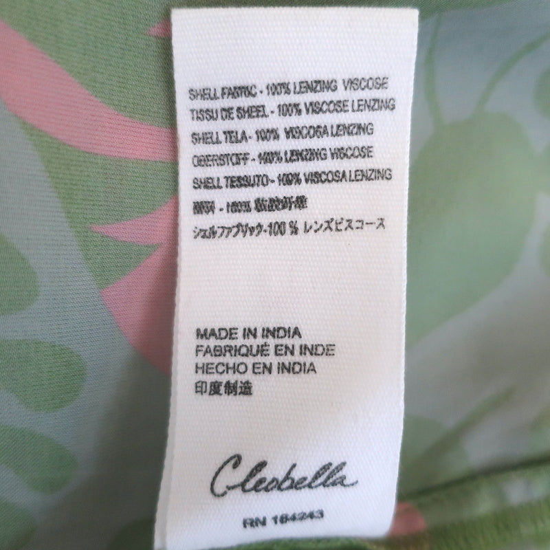 Cleobella Daniella Off the Shoulder Midi Dress Tropical Print Satin Size Small
