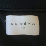 Sandro Silencio Studded Satin Bomber Jacket Black Size 1