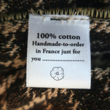 Maison Cleo Tie-Front Blouse Angele Beige Houndstooth Size Small Puff Sleeve Top