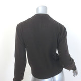 AMI Paris Ami de Coeur Embroidered Cardigan Dark Brown Cashmere-Wool Size Medium