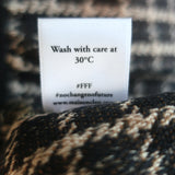 Maison Cleo Tie-Front Blouse Angele Beige Houndstooth Size Small Puff Sleeve Top