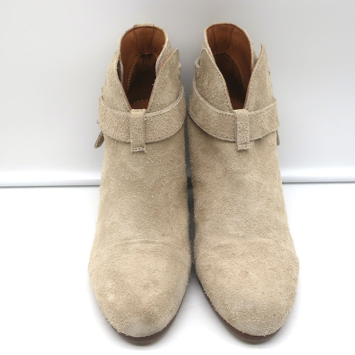 Rag &amp; Bone Harrow Ankle Boots Stucco Suede Size 37.5 High Heel Booties