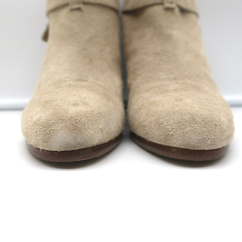 Rag &amp; Bone Harrow Ankle Boots Stucco Suede Size 37.5 High Heel Booties