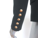 L'Agence Kenzie Double Breasted Blazer Black Stretch Suiting Size 4