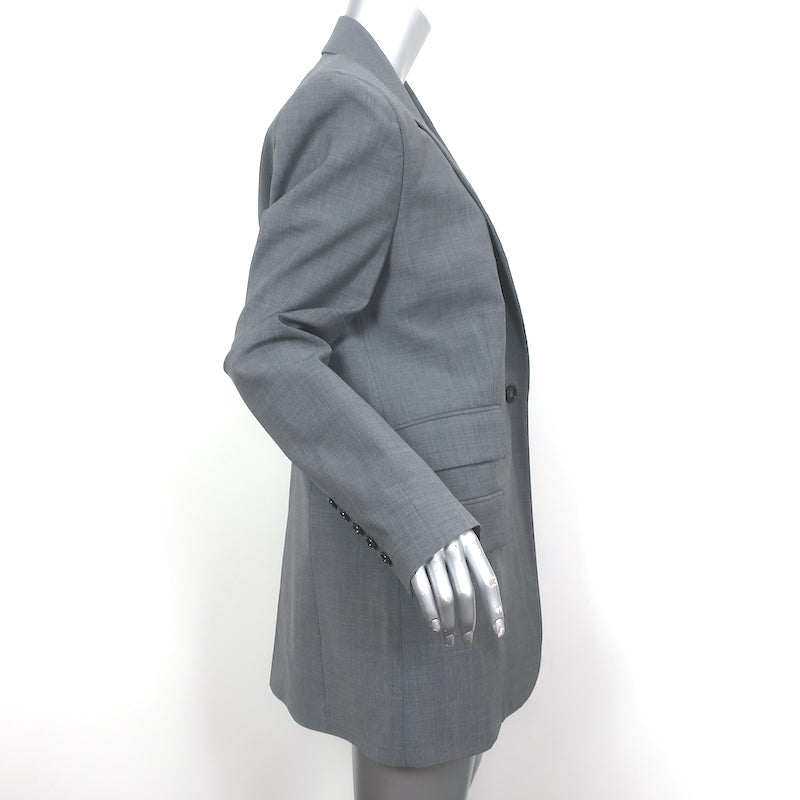 G. Label by Goop Blazer Gray Stretch Wool Size 10 One-Button Jacket