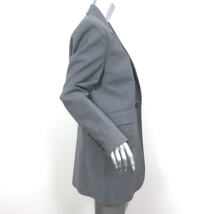 G. Label by Goop Blazer Gray Stretch Wool Size 10 One-Button Jacket
