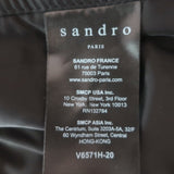 Sandro Silencio Studded Satin Bomber Jacket Black Size 1