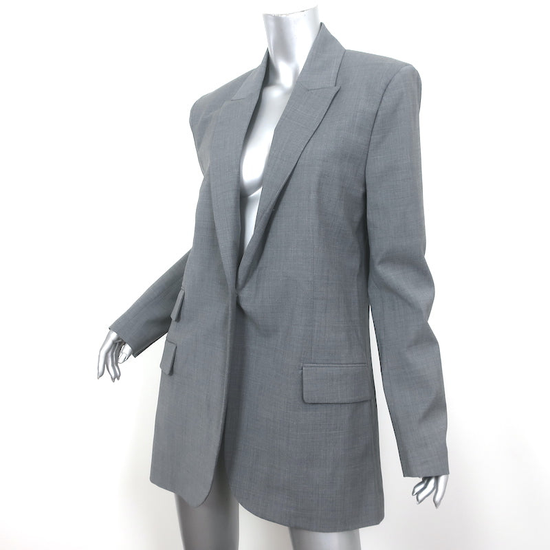 G. Label by Goop Blazer Gray Stretch Wool Size 10 One-Button Jacket