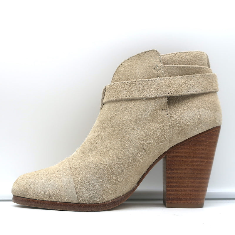 Rag &amp; Bone Harrow Ankle Boots Stucco Suede Size 37.5 High Heel Booties