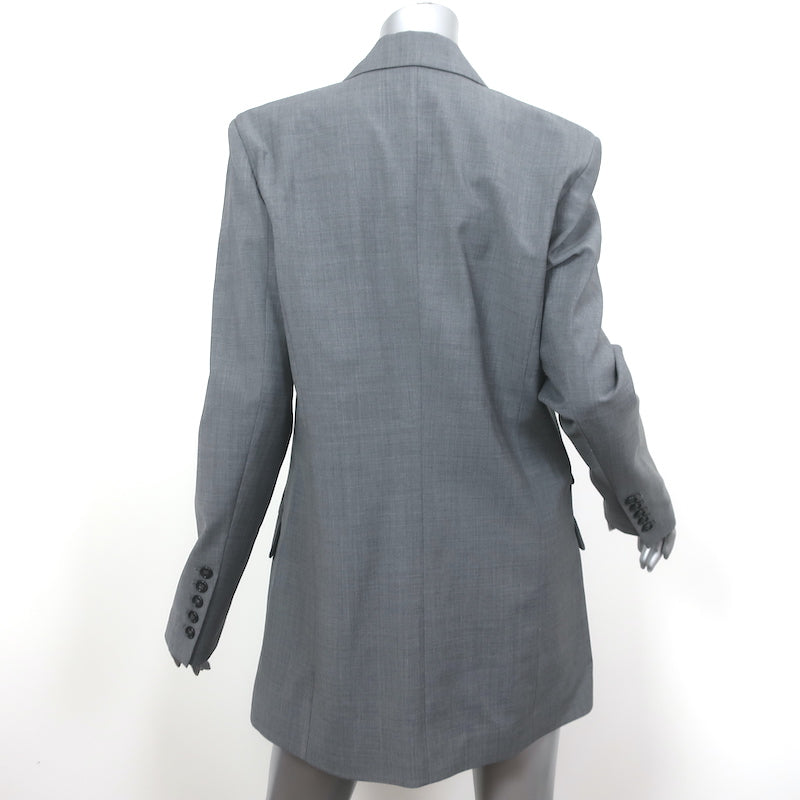 G. Label by Goop Blazer Gray Stretch Wool Size 10 One-Button Jacket
