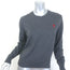 AMI Paris Ami De Coeur Embroidered Crewneck Sweater Gray Wool Size Small