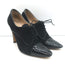 Manolo Blahnik Lace-Up Oxford Pumps Black Patent Leather & Suede Size 40