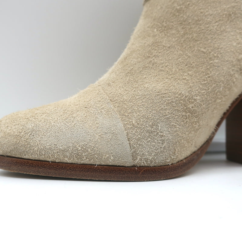 Rag &amp; Bone Harrow Ankle Boots Stucco Suede Size 37.5 High Heel Booties