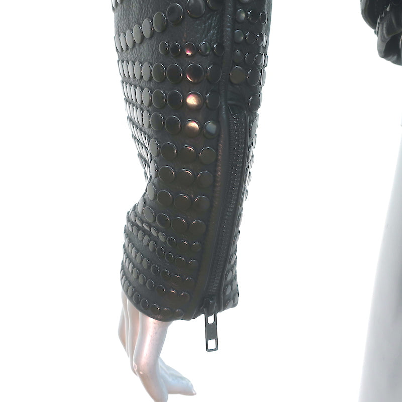 A.L.C. Blake Studded Leather Biker Jacket Black Size 6