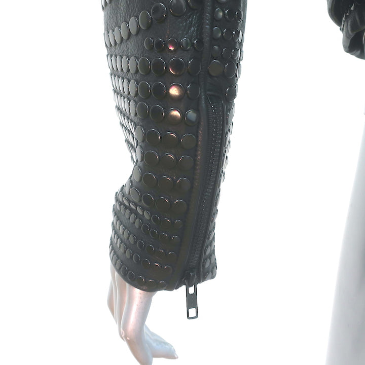 A.L.C. Blake Studded Leather Biker Jacket Black Size 6