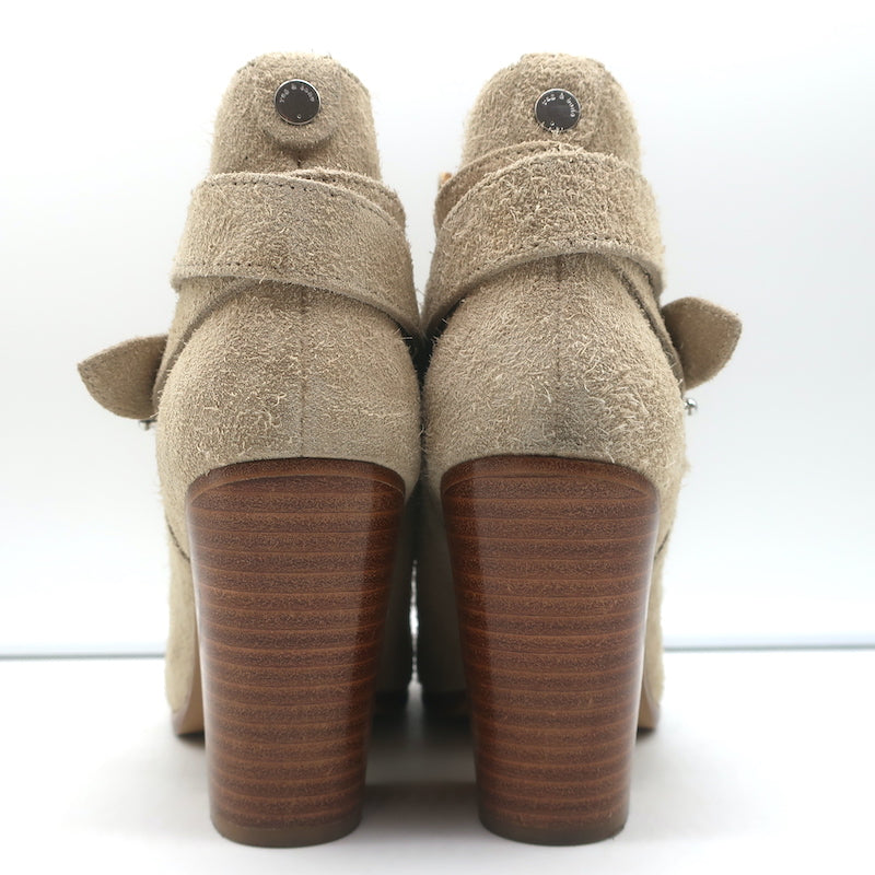 Rag &amp; Bone Harrow Ankle Boots Stucco Suede Size 37.5 High Heel Booties