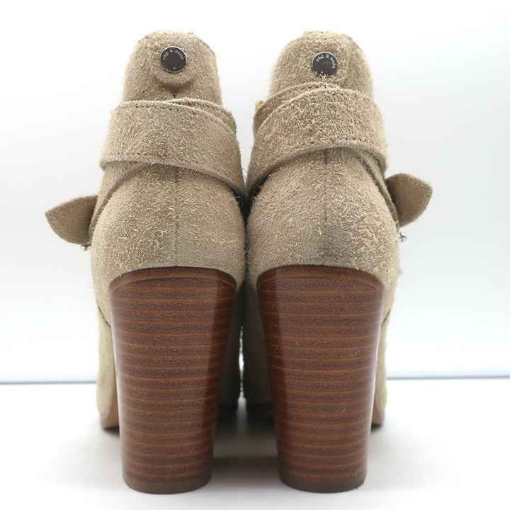 Rag &amp; Bone Harrow Ankle Boots Stucco Suede Size 37.5 High Heel Booties