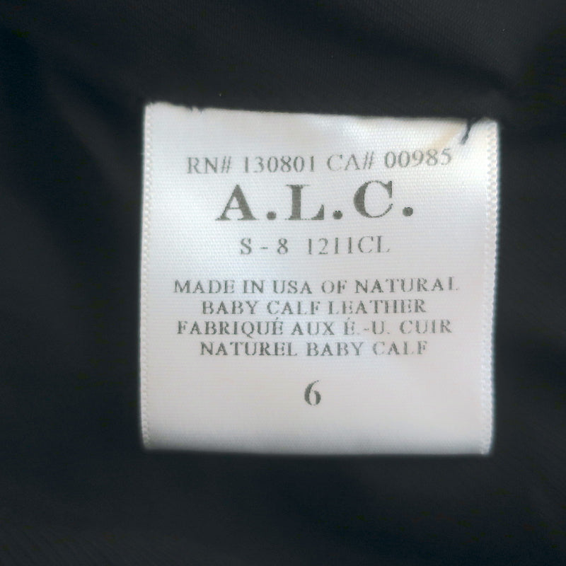 A.L.C. Blake Studded Leather Biker Jacket Black Size 6