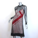 Altuzarra Kleber Layered Fishnet Long Sleeve Dress Black/Red Size 36
