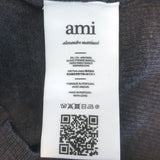 AMI Paris Ami De Coeur Embroidered Crewneck Sweater Gray Wool Size Small
