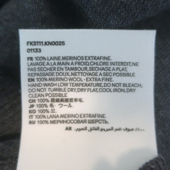 AMI Paris Ami De Coeur Embroidered Crewneck Sweater Gray Wool Size Small