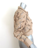 L'Agence Seychelle Lace Cropped Shirt Almond Size Medium Long Sleeve Top NEW