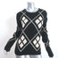 Khaite Harley Diamond-Intarsia Cashmere Sweater Black/Cream Size Small