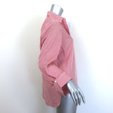 TWP Next Morning Shirt Red/White Striped Cotton Size Extra Small/Small