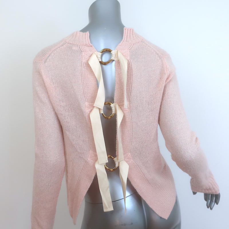 Derek Lam 10 Crosby Open-Back Sweater Pink Cashmere-Blend Size Extra Small