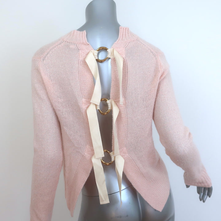 Derek Lam 10 Crosby Open-Back Sweater Pink Cashmere-Blend Size Extra Small