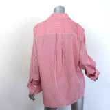 TWP Next Morning Shirt Red/White Striped Cotton Size Extra Small/Small